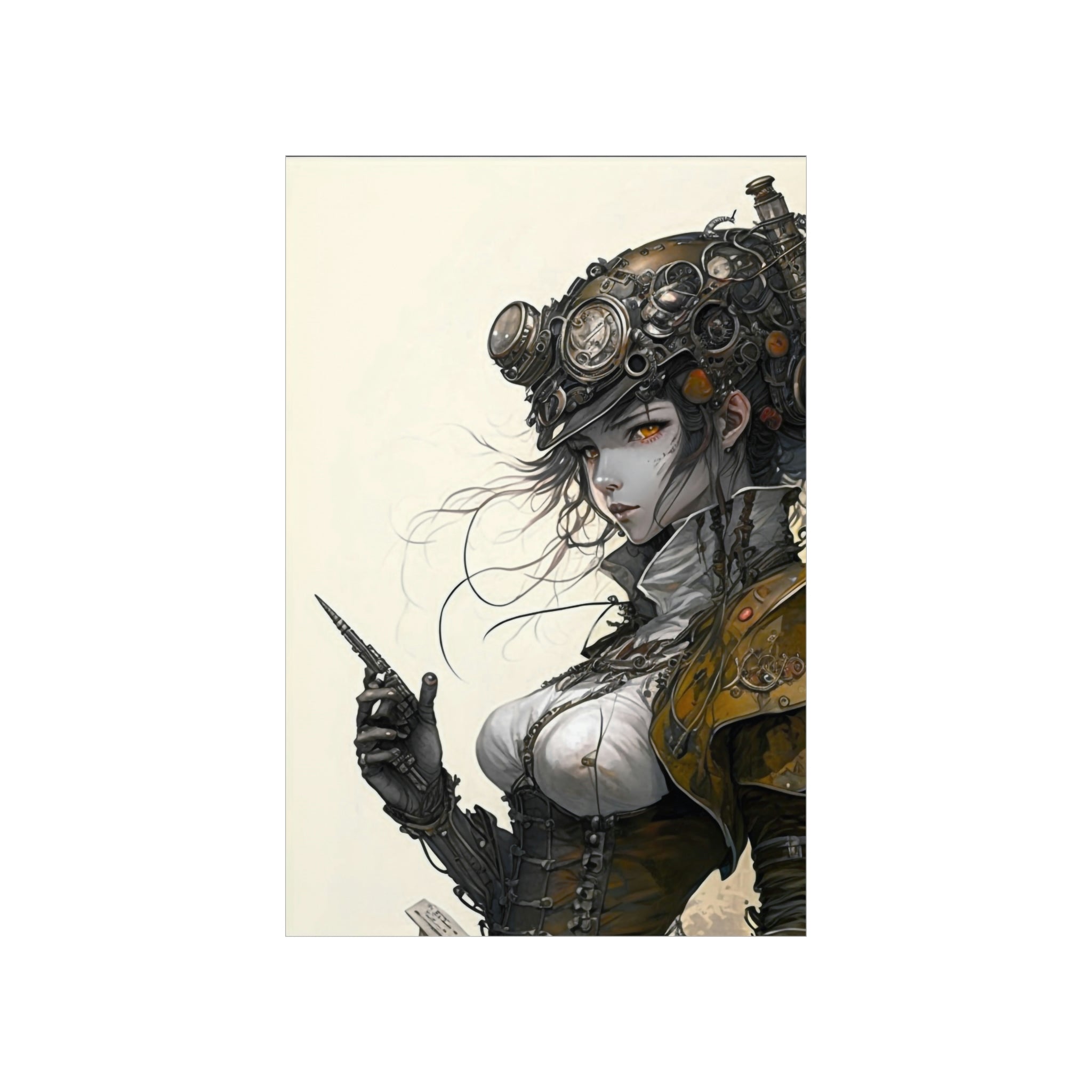 Girl, smile, gesture, steampunk, anime, art, HD phone wallpaper | Peakpx